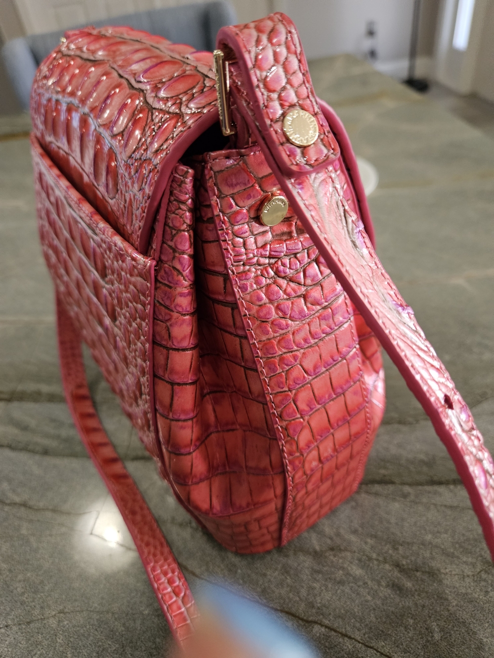 Brahmin Margo Coral Snapdragon Melbourne Leather Crossbody NWOT - Picture 8 of 12